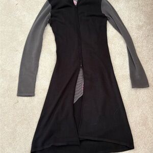 Black and Gray Long Sleeve Dress